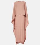 Платье макси с накидкой и декором Stella McCartney, Dusty Rose - фото