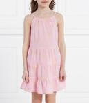 Платье детское Guess хлопковое с вышивкой, розовый - фото