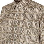 Рубашка с принтом All Over Ff FENDI, бежевый - фото 5