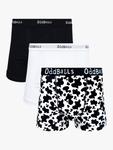 Хлопковые боксеры с эффектом стрейч OddBalls, Pack of 3, Black & White - фото
