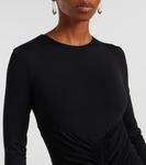 Платье макси Doppia со сборками Max Mara, Nero - фото 4