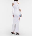 Платье макси с декорированным вырезом Christopher Kane, Optic White - фото 3