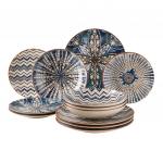 Сервиз IBERICO BLUE, набор посуды, каменная керамика Mäser, синий - фото