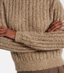 Ажурный свитер с пайетками Brunello Cucinelli, бежевый - фото 5