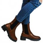 Женские эластичные ботильоны Side Stretch в темно-ржавом цвете Qupid, Dark Rust - фото 3