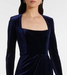 Приталенное бархатное платье Monique Lhuillier, Ocean - фото 6