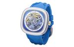 SEVENFRIDAY Часы T Series Automatic Mechanical Movement Unisex Watch Blue Dial Stainless Steel Case Silicone Strap - фото 2