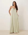 Платье макси из марли JDY цвета шалфея - фото