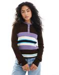 Вязаный топ ASOS DESIGN в коричневую полоску - фото