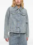 Джинсовая куртка в полоску GANNI, синий - фото 3