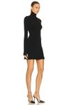 Платье мини Norma Kamali Long Sleeve Turtleneck Fishtail, черный - фото 2