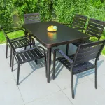 Комплект садовой мебели: 4 стула, стол резной, 150×90 см - фото 3