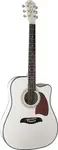 Акустическая электро-гитара Oscar Schmidt OG2CEWH-A Dreadnought Cutaway. Белая - фото