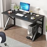 Стол компьютерный 140x60 см, черная рама с полосатым белым - фото 6