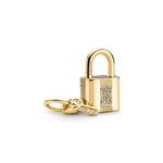 Шарм Padlock & Key Dangle Pandora, покрытие - золото - фото