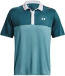 Under Armour Performance 3.0 Colorblock мужская поло, Still Waterstatic Blue - фото 4