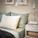 Простыня на резинке Ikea Dvala, 120х200 см, серо-зеленый - фото 2