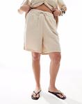 ONLY шорты Curve из марли, бежевого цвета - фото 5