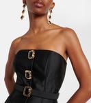 Украшенное платье миди с поясом Self-Portrait, черный - фото 4