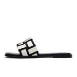 Шлепанцы женские бежевые/черные Zhr - фото