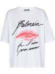 Футболка с принтом Balmain, белый - фото