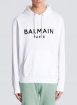 Худи Balmain Paris с принтом, белый/серый/темно-синий/черный - фото 5