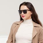 Солнцезащитные очки flat1 shiny black Max Mara, черный - фото 2