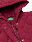 Детская стёганая куртка с капюшоном из крепа Benetton, Red - фото 3