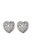 Серьги-сердечки Alessandra Rich, серебяный - фото
