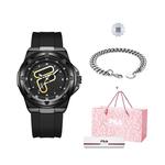 FILA Часы Wrist Watch Quartz Movement Silicone Strap 42*46mm White Dial Unisex, Black - фото 9