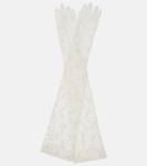 Свадебные тюлевые перчатки Safiyaa, белый - фото