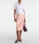 Рубашка из хлопкового поплина с логотипом Prada, Bianco - фото 2