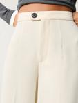 Широкие брюки со складками Pull&Bear, кремовый - фото 5