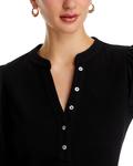 Топ на пуговицах с пышными рукавами и одной нитью Single Thread, черный - фото 4