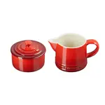 Фирменный комплект Le Creuset: сахарница и молочник , вишня - фото 2