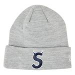 Шапка Supreme x New Era S Logo Beanie 'Heather Grey' - фото