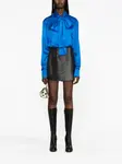 Атласная блузка с бантом BALMAIN, синий - фото 2