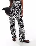 Прямые брюки ASOS DESIGN с принтом зебры - фото 3