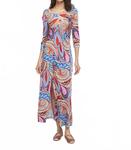 Платье Anabel длинное в сине-красном цвете Aldo Martins - фото