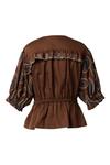 Блузка Джилл коричневого цвета EMILY LOVELOCK - фото 3