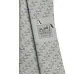 Шёлковый галстук мужской серый HERMES - фото 3
