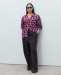 Женская рубашка с абстрактным принтом MANGO, Purple - фото 4