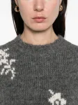 Свитер с цветочным узором Jil Sander, серый - фото 5