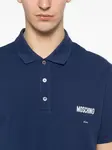 Поло с логотипом Moschino, синий - фото 5