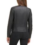 Куртка Cole Haan Leather Jacket, черный - фото 2