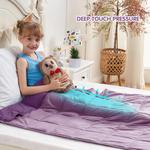 Утяжеленное одеяло 2,3 кг, yescool, пурпурное, с серым одеялом 2,3 кг - фото 3