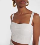 Укороченный топ Faxon из жаккарда Veronica Beard, Dove - фото 4