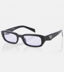 Прямоугольные солнцезащитные очки Prada, Black/Purple - фото 4