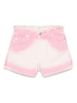 Детские шорты с потертостями MSGM MSGM Kids, розовый - фото