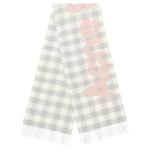 Клетчатый шарф с логотипом Acne Studios, белый - фото 3